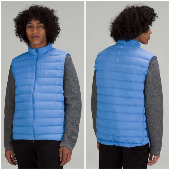 Lululemon Navigation Stretch Down Vest Blue Nile Size XL 700 Goose Fill Ski Cold - Picture 1 of 8